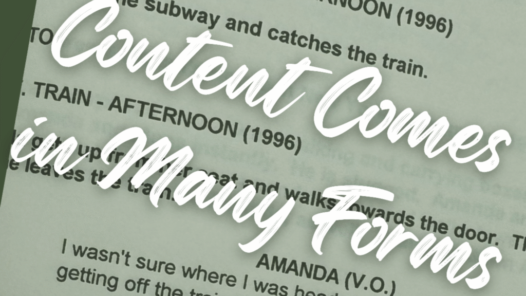 An image of a screenplay with text that reads, 