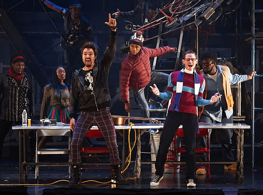An image of actors performing the Broadway musical, Rent.